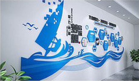 海盐海浪主题文化墙如何设计?