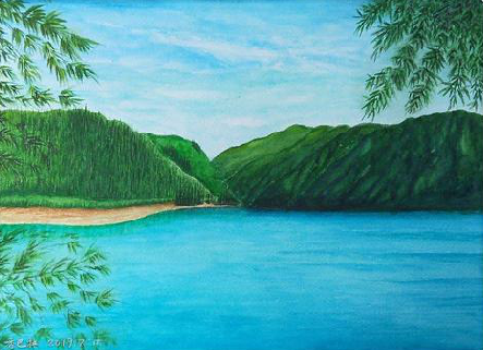 海盐在墙绘中,如何绘画绿水青山?