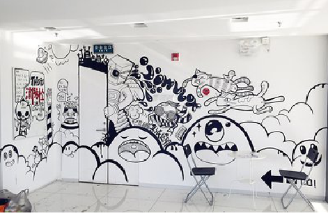 海盐手绘墙并非传统涂鸦。